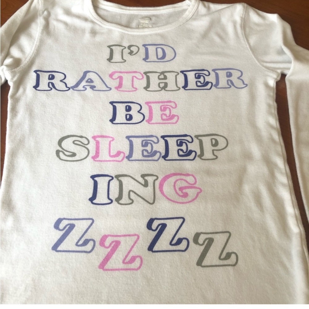 OLD NAVY White pajama top with lettuce across the front. Size, XL (12), kids.